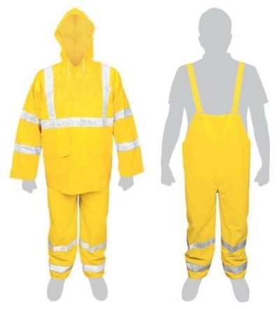 Conjunto Impermeable Con Reflejante Amarillo Talla Extra Grande PVC