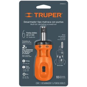 Desarmador tipo trompo con matraca 6 puntas dobles,blister DTROM-12B 10494 Truper