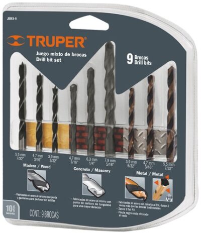 Juego de brocas mixto 9 piezas JBMX-9 11339 Truper