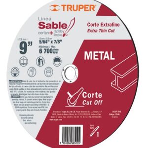 Disco 'Sable', corte extrafino metal, tipo 1, 9' DICOF-9020 11587 Truper