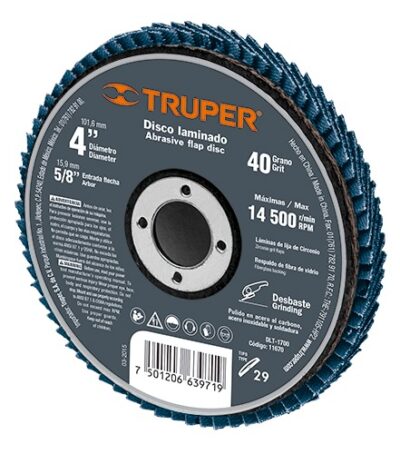 Disco laminado tipo 29 diámetro 4 pulgadas grano 40, centro 5/8' DLT-1700 11670 Truper