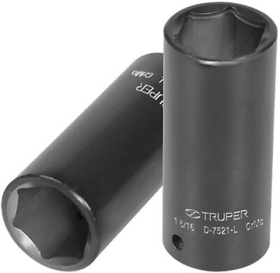 Dado impacto, largo, 6 puntas, cuadro 3/4' de 1' D-7516-L 12434 Truper