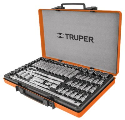 Juego de dados cuadro 1/2 64 piezas std y mm JD-1/2X64MP 12892 Truper