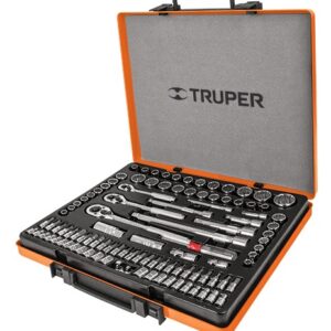 Juego de dados, cuadro 1/4 3/8 y 1/2 103 piezas std y mm JD-103MP 12893 Truper