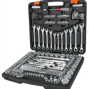 Juego de dados cuadro 1/4 3/8 y 1/2 199 piezas, std y mm JD-199MP 12894 Truper