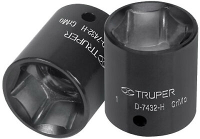 Dado de impacto, 6 puntas, cuadro 1/2' de 3/8' D-7412-H 13375 Truper