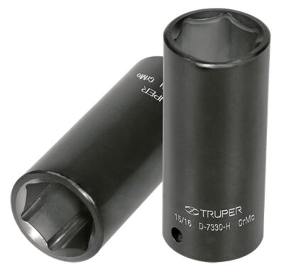 Dado de impacto, largo, 6 puntas, cuadro 1/2' de 15/16' D-7330-HL 13395 Truper