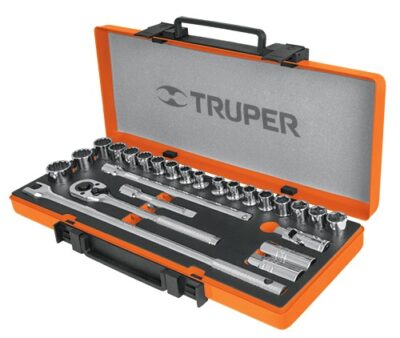 Juego de autocle cuadro 1/2 26 piezas std y mm JD-1/2X26MP 13938 Truper