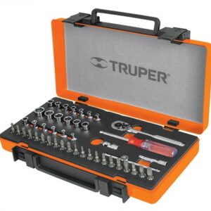 Juego de autoclé cuadro 1/4 45 piezas milimétricos JD-1/4X45M 13939 Truper