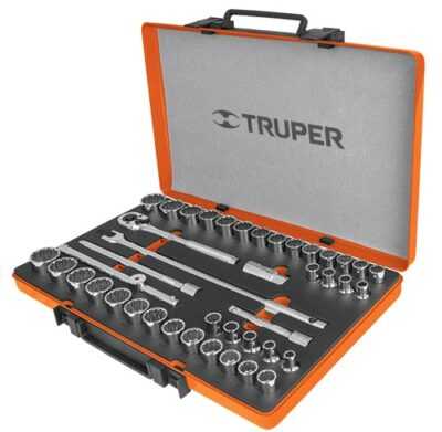 Juego de autoclé cuadro 1/2  42 piezas std y mm JD-1/2X42MP 13940 Truper