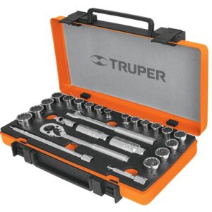Juego de autoclé cuadro 3/8 26 piezas std y mm JD-3/8X26MP 13954 Truper
