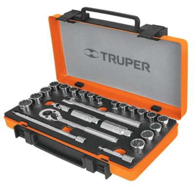 Juego de autoclé cuadro 3/8 26 piezas std y mm JD-3/8X26MP 13954 Truper