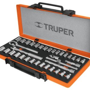 Juego de autoclé cuadro 3/8 36 piezas std y mm JD-3/8X36MP 13955 Truper