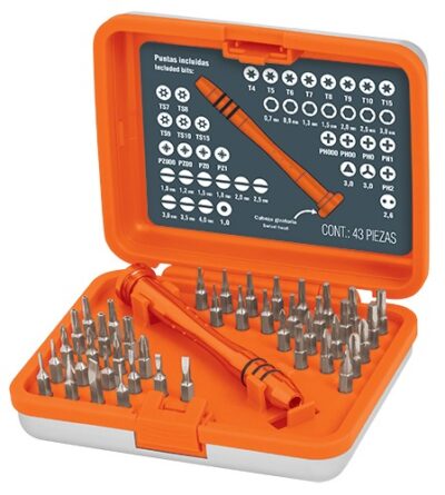 Juego desarmadores de precisión punta intercambiable 43pzas JOY-43 14163 Truper