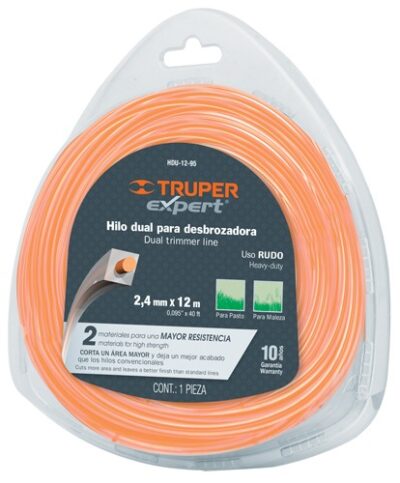Hilo para desbrozadora dual 0.095' HDU-12-95 15958 Truper