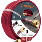 Manguera 5/8' super reforzada 4 capas conexiones latón 20m largo MAN-20X5/8X 16035 Truper