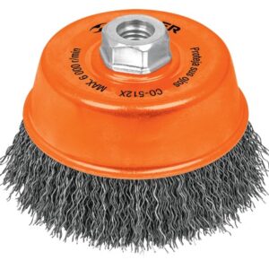 Carda de copa alambre ondulado grueso 5x5/8 para esmeril CO-512X 17533 Truper