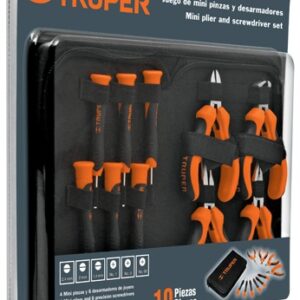 Juego de pinzas miniaturas y desarmadores de joyero, 10 pzas JGO-MP-DJ 18200 Truper
