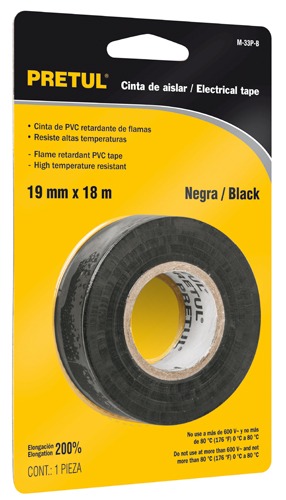 Cinta de aislar # 33, 18 m, en blister, Pretul M-33P-B 20523 Pretul 1 Cinta de aislar # 33, 18 m, en blister, Pretul M-33P-B 20523 Pretul