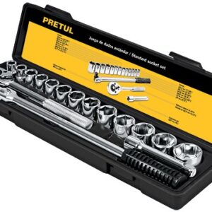 Juego de dados cuadro 1/2 17 pzas standard JD-1/2X17SAE-P 21172 Pretul