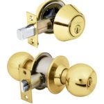 Combo cerraduras, llave-llave, latón brillante, Hemex Basic CMB-12P 23619 Hermex