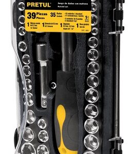 Juego de dados cuadro 1/4 y 3/8 39 piezas  JUDA-38P 23969 Pretul