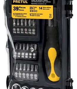 Juego de dados cuadro 1/4 39 piezas  JUDA-39P 23971 Pretul