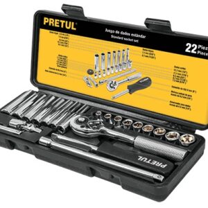Juego de autoclé cuadro 1/4 22 piezas  JD-1/4X22SAE-P 23981 Pretul