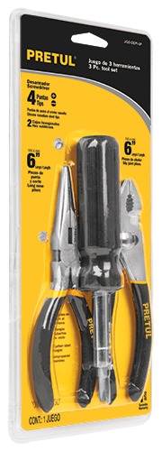 Juego de 1 desarmador y 2 pinzas JGO-DEPI-3P 28217 Pretul 1 Juego de 1 desarmador y 2 pinzas JGO-DEPI-3P 28217 Pretul