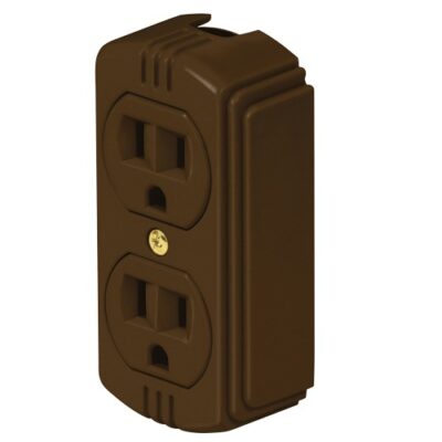 Contacto de sobreponer dúplex, 2 polos+ tierra color café COSO-DA-C 46115 Volteck