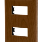 Placa 2 módulos de ABS línea Italiana acabado madera PPDO-IM 46393 Volteck