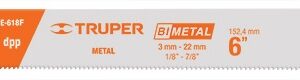 Segueta sierra sable 6' pulgadas 18 DPP recta para metales SE-618F 10796 Truper