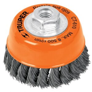 Carda de copa, alambre trenzado fino, 5 pulgadas  para esmeril CT-612 11541 Truper