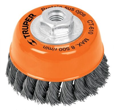 Carda de copa, alambre trenzado fino, 5 pulgadas  para esmeril CT-612 11541 Truper
