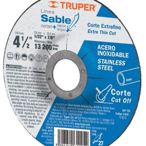 Disco para corte de acero inoxidable 4-1/2  tipo 27 ABT-752 11636 Truper