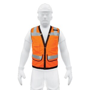Chaleco de seguridad reforzado con bolsas talla mediana color naranja CHS-800N-M 13479 Truper