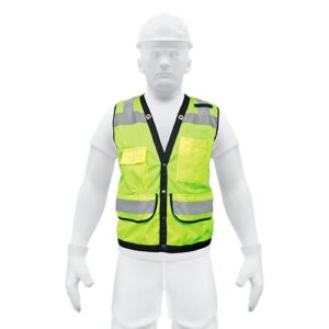 Chaleco de seguridad reforzado con bolsas talla mediana color verde CHS-800V-M 13482 Truper