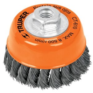 Carda de copa, alambre trenzado fino, 4 pulgadas para esmeril CT-610 14187 Truper