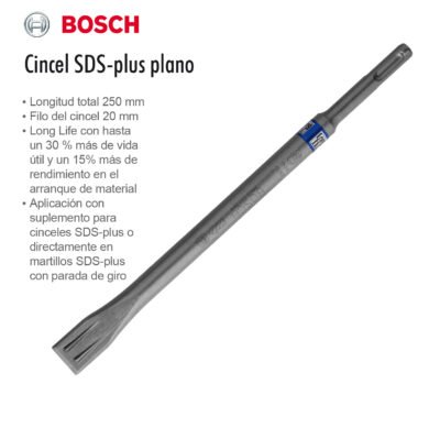 CINCEL SDS PLUS PLANO BOSCH 250 x20mm 2609390394 1