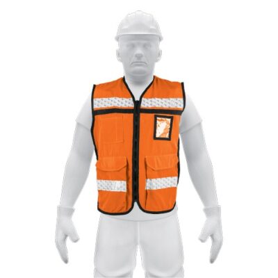 Chaleco brigadista con cintas reflejantes color naranja CHS-900N 14669 Truper
