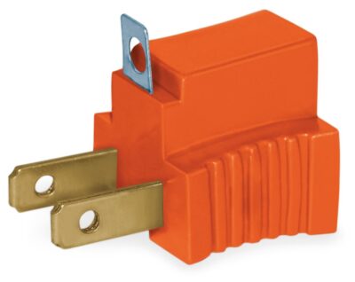 Adaptador naranja polarizado convertidor a tierra blister SANELEC 1512 1