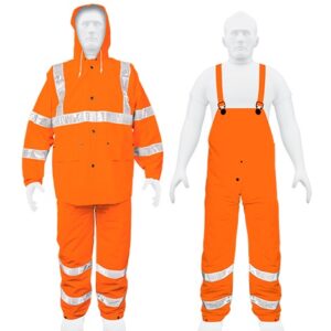 Conjunto impermeable reflejante naranja talla Mediana PVC TRA-NAR-M 17408 Truper