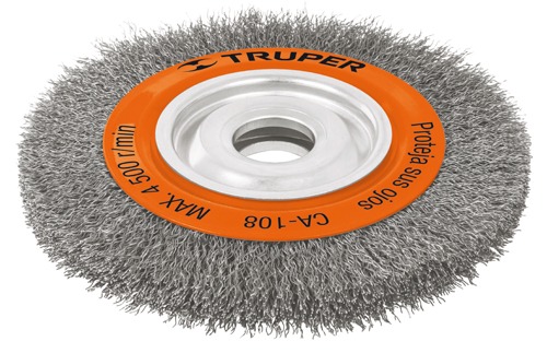 Carda 8 x 3/4 para esmeril alambre ondulado CA-107 17524 Truper 1 Carda 8 x 3/4 para esmeril alambre ondulado CA-107 17524 Truper