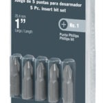 Juego de 5 puntas para desarmador punta # 1 1' P5-11 17776 Truper