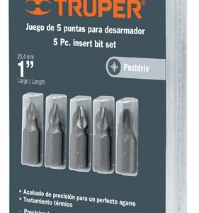 Juego de puntas Pozidriv 1' 5 piezas PZ-15 17798 Truper