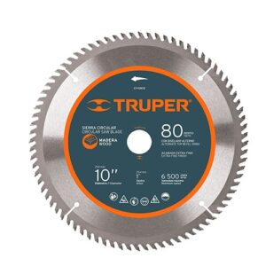 Sierra circular para madera 10 pulgadas 80 dientes centro 1 pulgada ST-1080E 18309 Truper