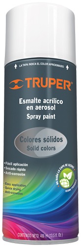 Pintura en aerosol blanco brillante PA-BB 19032 Truper 1 Pintura en aerosol blanco brillante PA-BB 19032 Truper
