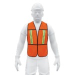 Chaleco de seguridad con cintas reflejantes naranja CHS-200N 21025 Pretul