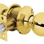 cerradura de Pomo trubal, latón brillante para recámara BAL-LB-RP 23563 Hermex