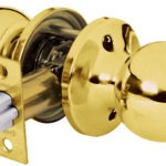 Pomo trubal tubular, latón brillante, entrada, Hermex Basic BALT-LB-EP 23655 Hermex